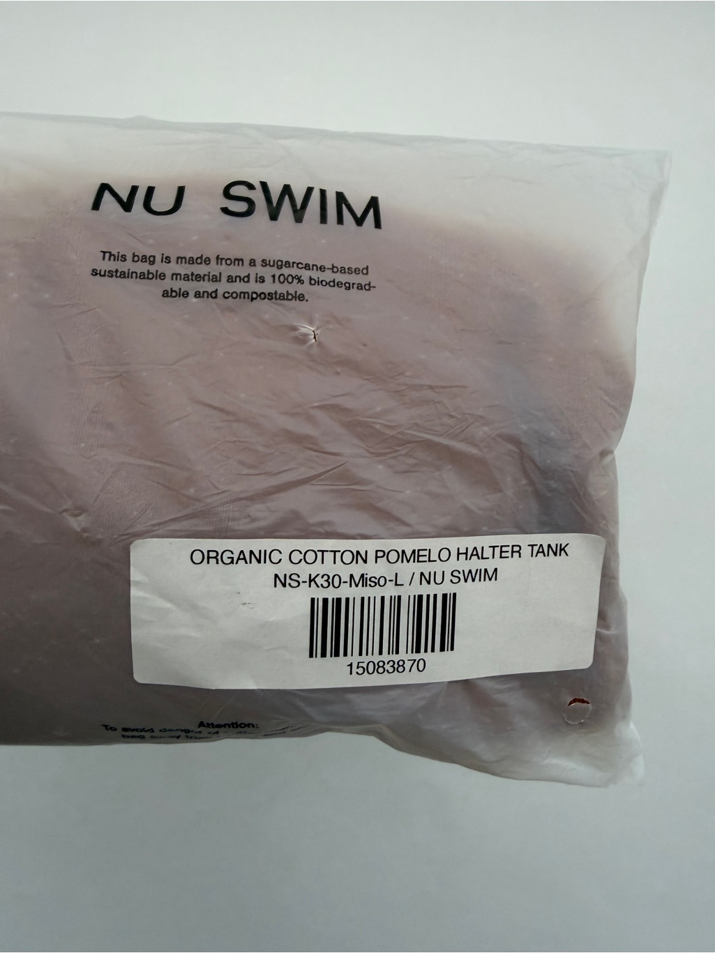 Nu Swim (Nwt) Organic Cotton Pomelo Halter Tank In Miso L — image 5 of 6